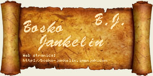 Boško Jankelin vizit kartica